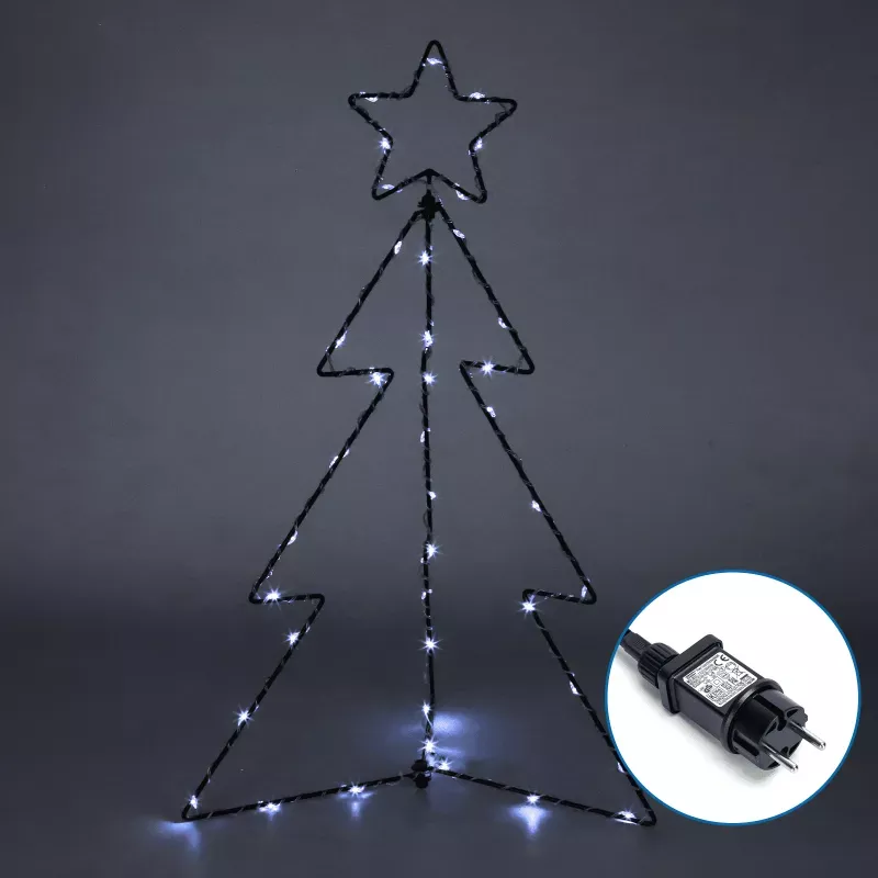 Choinka 40cm stożkowa z gwiazdą 3d biała zimna niskonapięciowa - 8433325341084