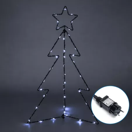 Choinka 40cm stożkowa z gwiazdą 3d biała zimna niskonapięciowa - 8433325341084