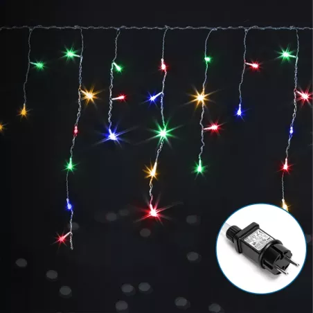 Sople led 200 led kolorowa fala 50 zwisów do 0.6m na 10m z zasilaczem - 8433325380854