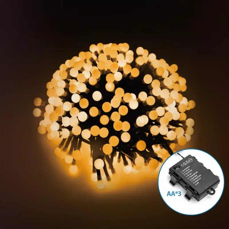 Taśma świetlna fajerwerkowa na 3 baterie AA, Ciepła biel, 10m - 8433325298708