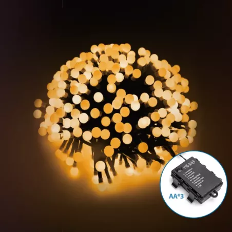 Taśma świetlna fajerwerkowa na 3 baterie AA, Ciepła biel, 10m - 8433325298708