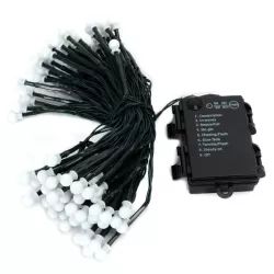 Taśma świetlna fajerwerkowa na 3 baterie AA, Ciepła biel, 10m - 8433325298708