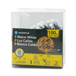 Taśma świetlna fajerwerkowa na 3 baterie AA, Ciepła biel, 10m - 8433325298708