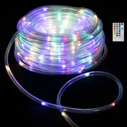 Wężyk świetlny 10m multikolor 100led Φ5 RGB na baterie z pilotem 32key - 8433325340179
