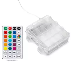 Wężyk świetlny 10m multikolor 100led Φ5 RGB na baterie z pilotem 32key - 8433325340179