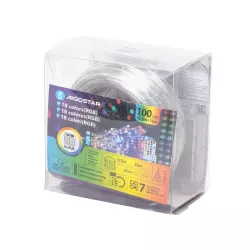 Wężyk świetlny 10m multikolor 100led Φ5 RGB na baterie z pilotem 32key - 8433325340179