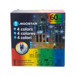 Niskonapięciowe podłączane lampki sznurkowe, płatki śniegu fala, - 8433325366155