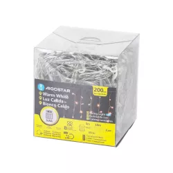 Płaska taśma świetlna sople przepływ na 3 baterie AA, Ciepła - 8433325298067