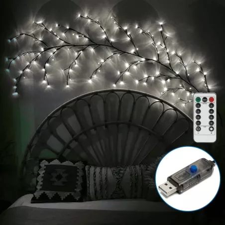 Lampka ścienna USB w formie pnącza, 3m+2,3m, chłodna biel - 8433325367916