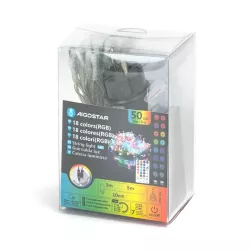 Niskonapięciowe płaskie lampki sznurkowe, RGB, 3 m + 5 m - 8433325381202