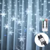 Niskonapięciowe podłączane lampki sznurkowe, płatki śniegu fala, - 8433325366148