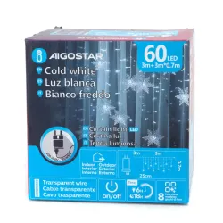 Niskonapięciowe podłączane lampki sznurkowe, płatki śniegu fala, - 8433325366148