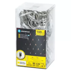 Siatka 100 led 1.5x1.5m ciepła kurtyna zewnętrzna niskonapięciowa - 8433325381554