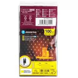 Siatka 100 led 1.5x1.5m ciepła kurtyna zewnętrzna niskonapięciowa - 8433325381554