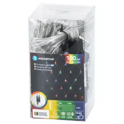 Siatka 100 led 1.5x1.5m kolorowa kurtyna zewnętrzna niskonapięciowa - 8433325381400