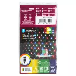 Siatka 100 led 1.5x1.5m kolorowa kurtyna zewnętrzna niskonapięciowa - 8433325381400