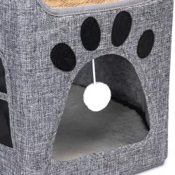 Drapak dla kota z deską na dachu składany domek z legowiskiem zabawką - 8719138205158