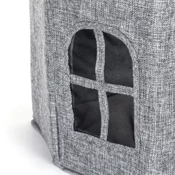 Drapak dla kota z deską na dachu składany domek z legowiskiem zabawką - 8719138205158