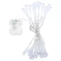 Taśma świetlna krople deszczu na 3 baterie AA, Ciepła biel, 2,5m - 8433325298593