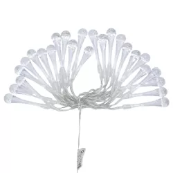 Taśma świetlna krople deszczu na 3 baterie AA, Ciepła biel, 2,5m - 8433325298593