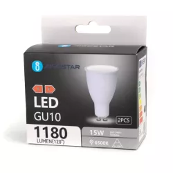 Żarówka 15W GU-10 1180lm biała zimna fi50x80mm kąt 100° opak. 2 szt. - 8433325388263
