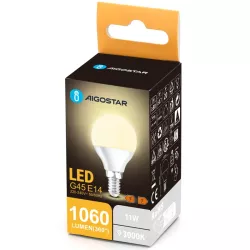 Żarówka LED 11W 3000K 1060lm biała mała ciepła kulka G45 gwint E14 - 8433325387686
