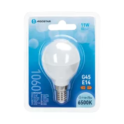 Żarówka LED 11W/230V 6500K 1060lm mała biała zimna kulka G45 gwint E14 - 8433325387716
