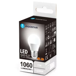 Żarówka LED 11W/230V 6500K 1060lm mała biała zimna kulka G45 gwint E27 - 8433325387785