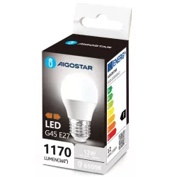 Żarówka LED 12W 6500K 1170lm biała mała zimna kulka G45 gwint E27 - 8433325388027