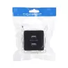 Gniazdo USB podwójne 2 porty USB 2.1A/5V podtynkowe czarne bez ramki - 8433325200534