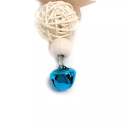 Gryzak dla papug 20x5cm drewniana zabawka dla ptaków z dzwoneczkiem - 8719138224562