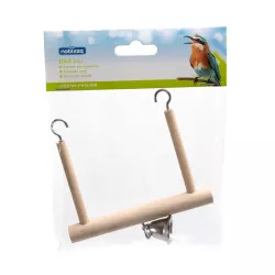 Drewniana huśtawka zabawka dla ptaków 12.5x1.5x10.5cm z dzwonkiem - 8719138224609