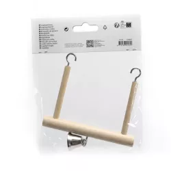 Drewniana huśtawka zabawka dla ptaków 12.5x1.5x10.5cm z dzwonkiem - 8719138224609