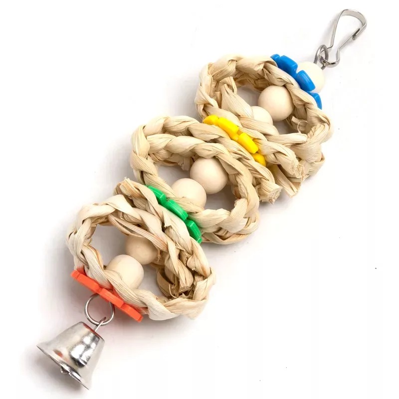 Huśtawka zabawka dla ptaków 5.5x3x20cm do powieszania z dzwonecznikiem - 8719138224586