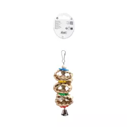 Huśtawka zabawka dla ptaków 5.5x3x20cm do powieszania z dzwonecznikiem - 8719138224586