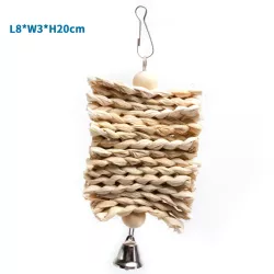 Huśtawka zabawka dla ptaków 8x3x20cm do powieszania z dzwonecznikiem - 8719138224579