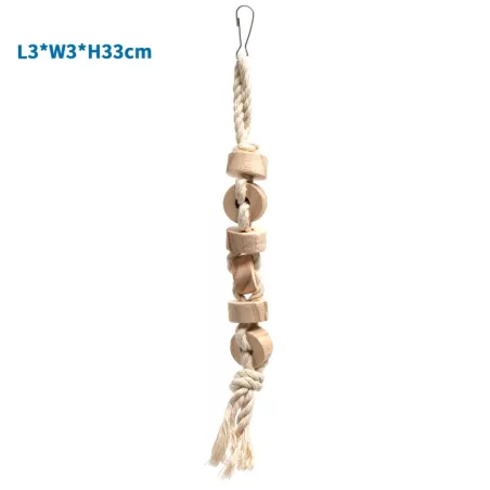 Gryzak dla papug 33x3cm drewniana zabawka dla ptaków ze sznurkiem - 8719138224555
