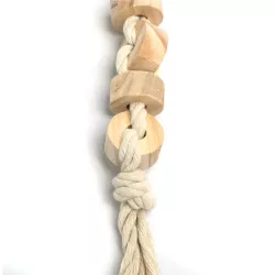 Gryzak dla papug 33x3cm drewniana zabawka dla ptaków ze sznurkiem - 8719138224555