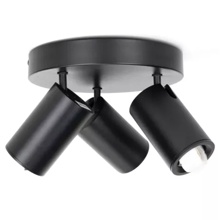 Potrójny czarny reflektor sufitowy z regulacją kąta GU-10 metalowy - 8433325343491