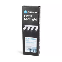 Poczwórny biały reflektor sufitowy z regulacją kąta GU-10 metalowy - 8433325343484