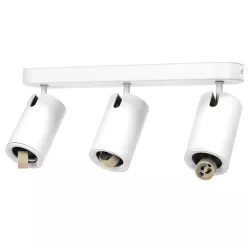 Potrójny biały reflektor sufitowy z regulacją kąta GU-10 metalowy - 8433325343460