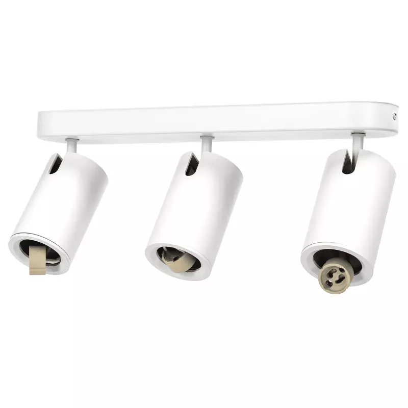 Potrójny biały reflektor sufitowy z regulacją kąta GU-10 metalowy - 8433325343460