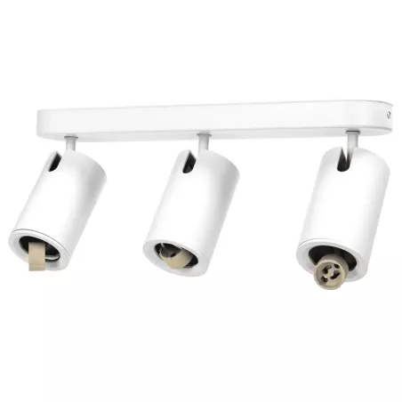 Potrójny biały reflektor sufitowy z regulacją kąta GU-10 metalowy - 8433325343460