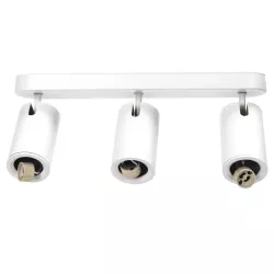 Potrójny biały reflektor sufitowy z regulacją kąta GU-10 metalowy - 8433325343460