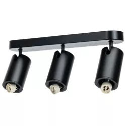 Potrójny czarny reflektor sufitowy z regulacją kąta GU-10 metalowy - 8433325343453