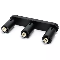 Potrójny czarny reflektor sufitowy z regulacją kąta GU-10 metalowy - 8433325343453