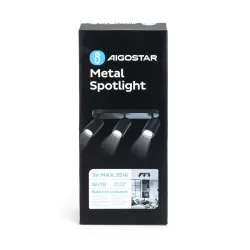 Potrójny czarny reflektor sufitowy z regulacją kąta GU-10 metalowy - 8433325343453