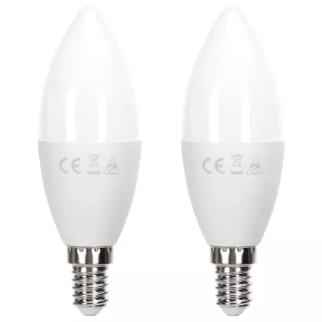 Żarówka LED 11W 3000K 1060lm białe ciepłe świecowe C37 E14 opak. 2szt - 8433325387327