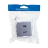 Gniazdo USB podwójne 2 porty USB 2.1A/5V podtynkowe srebrne bez ramki - 8433325200893