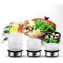 Elektryczny parowar ze stali nierdzewnej 9L 800W FITFOODIE STEEL - 8433325503130